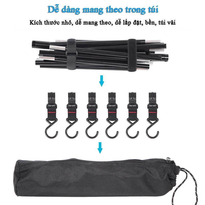 Giá Móc Đồ Cắm Trạm Nhỏ Gọn Thông Minh, Giá Treo Đồ Dã Ngoại, Gấp Gọn Tiện Dụng