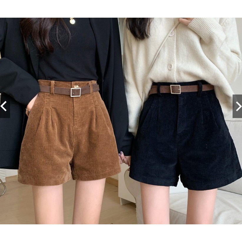 Quần Short NHUNG Cạp Cao Vải Nhung Cao cấp, KHÔNG KÈM ĐAI, Có BIG SIZE 86KG, Trend năm nay | WebRaoVat - webraovat.net.vn