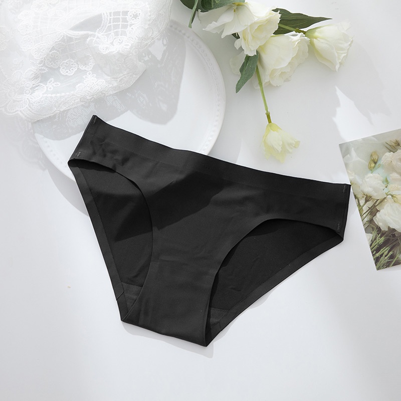 Quần Lót cotton Lụa Lạnh Không Đường May Lưng Thấp Thoáng Khí Kháng Khuẩn Dễ Thương Cho Nữ