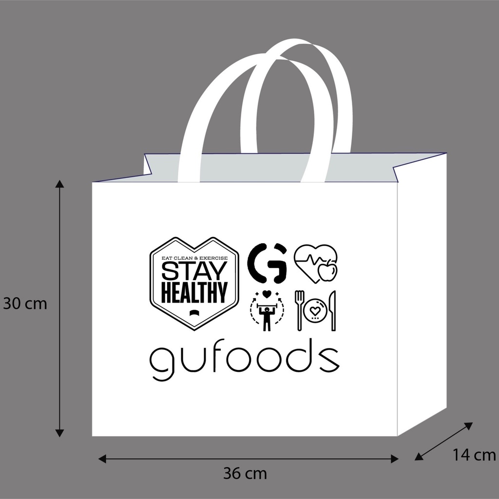 Túi vải canvas GUfoods - Tiện lợi, Thân thiện môi trường, Tái sử dụng nhiều lần (túi tote / vải bố, 36x30x14cm)