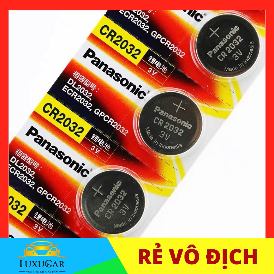 Pin khuy cúc áo, pin nút áo Panasonic CR2032, CR2025, CR2016, CR1632, CR1220, CR1620 3V Lithium Made in Indonesia