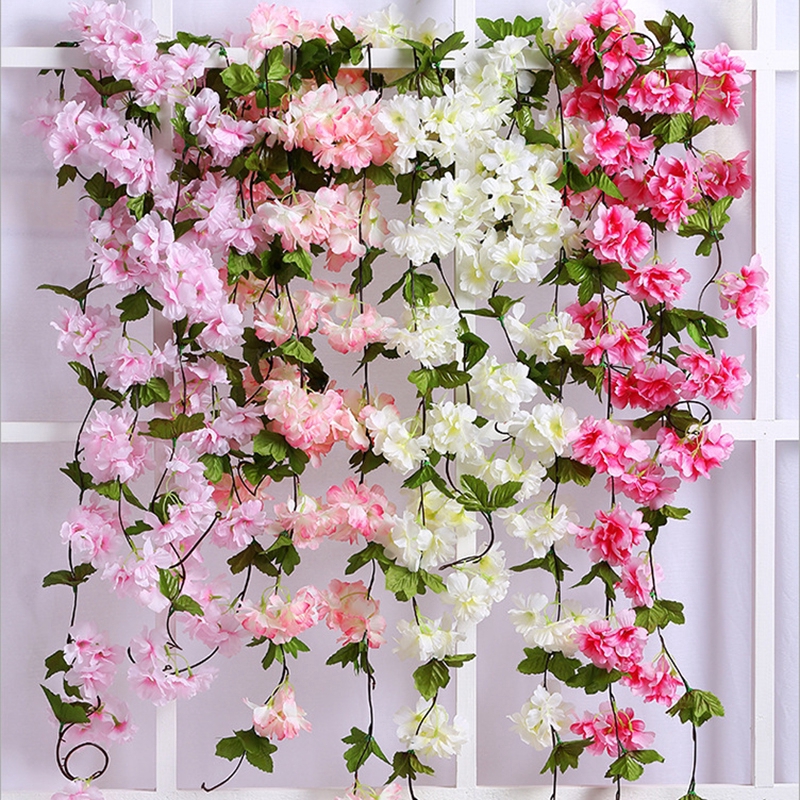 Dây Hoa Hồng Giả Bằng Nhựa Dùng Trang Trí