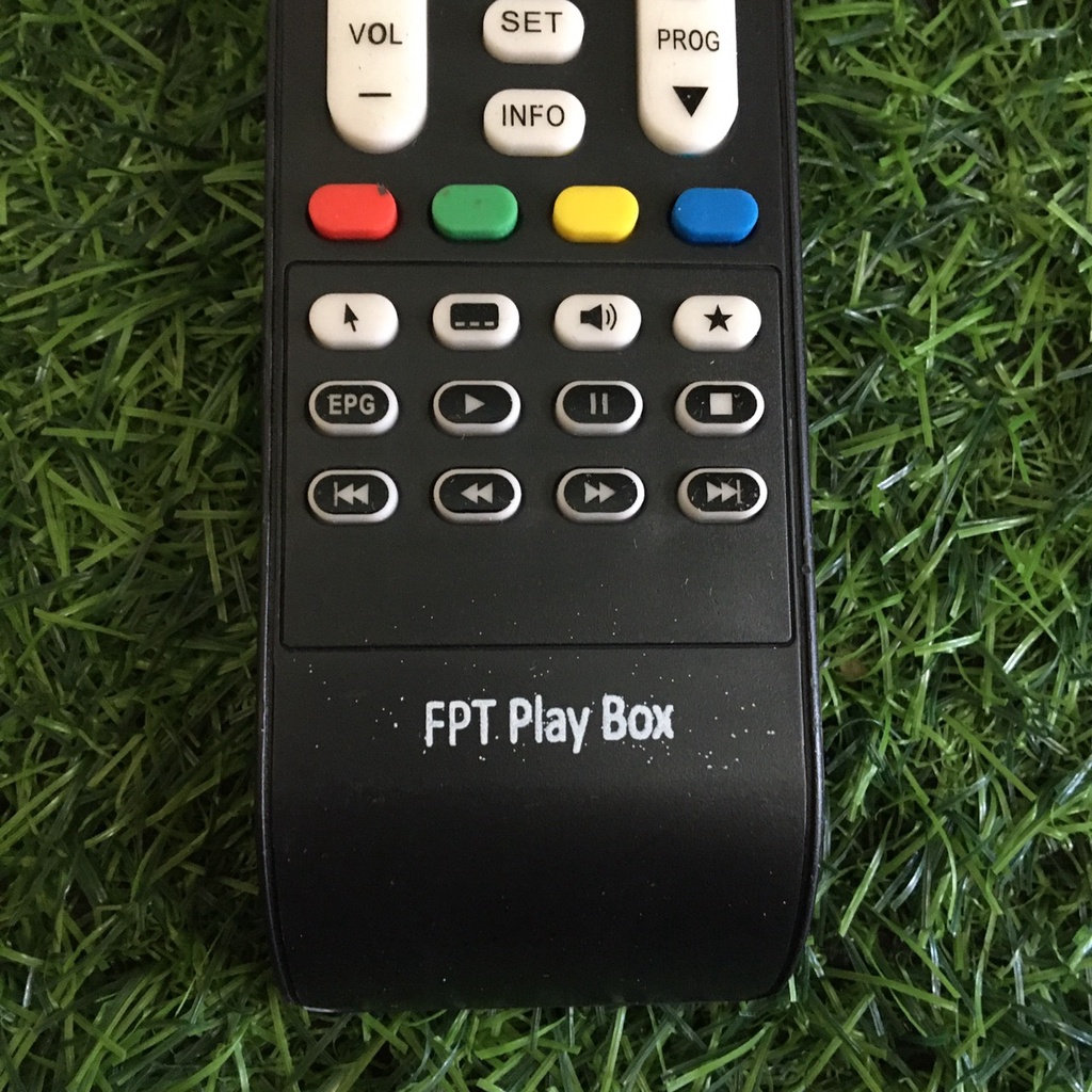 Điều khiển tivi FPT Play Box - Remote Điều khiển tivi đầu thu FPT Play Box nút bàn phím màu xám - Tặng kèm pin