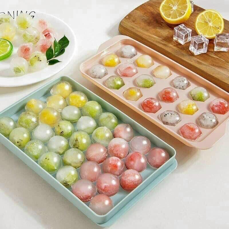 KHAY LÀM ĐÁ TRÒN 2 MẶT 33 viên