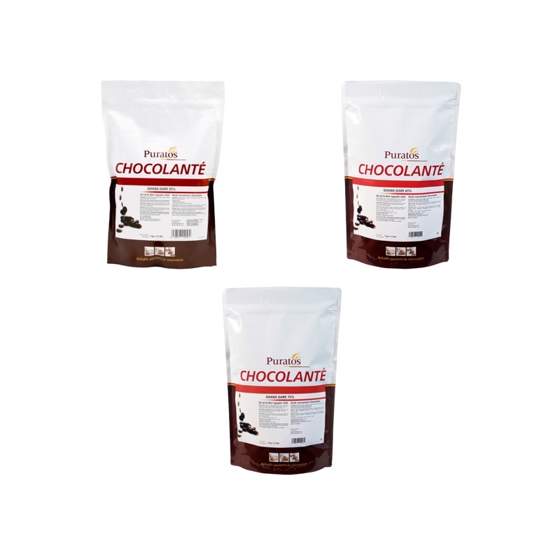 Socola ĐEN Puratos hạt nút 55%/65%/75% gói 100g