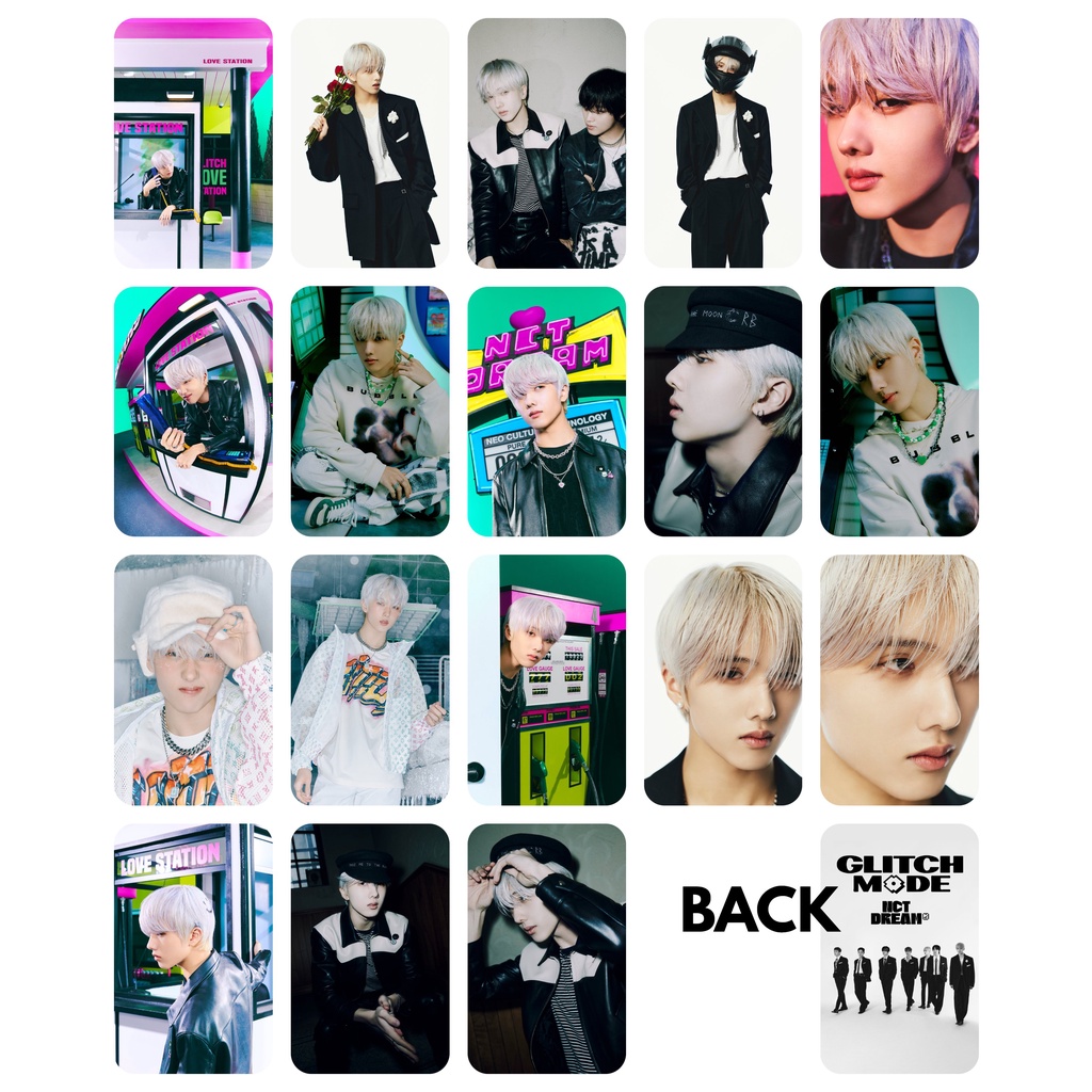 Set 18 ảnh card giấy bo góc in 2 mặt thành viên nhóm NCT DREAM - Glitch Mode