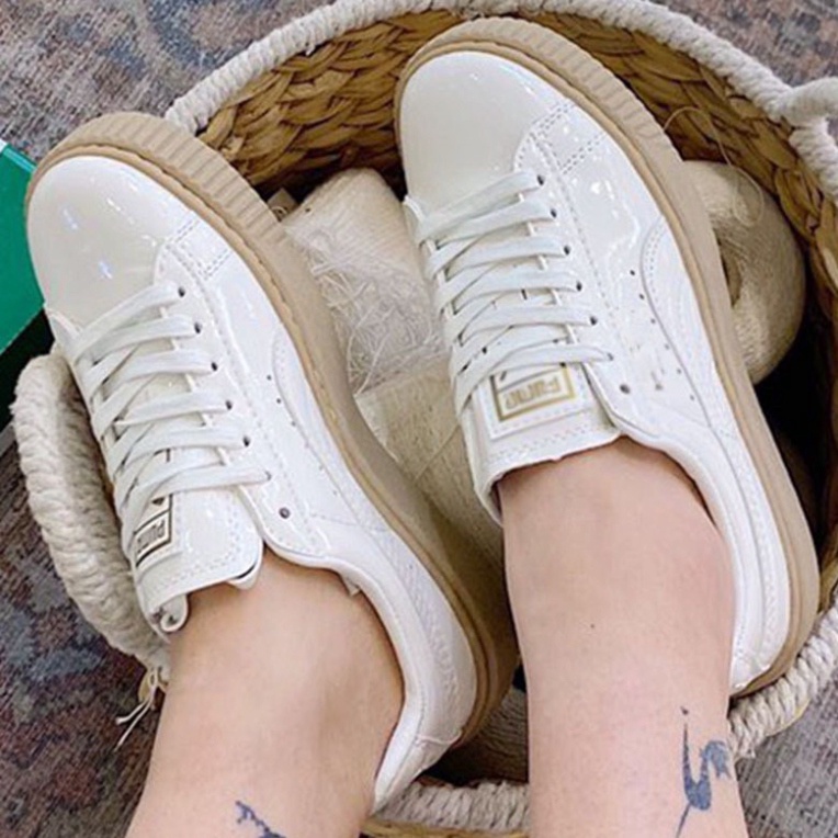 [FREE SHIP] Giày thể thao Sneaker Puma nữ,Puma đế nâu da bóng,đen trắng, full trắng hottrend 2021 | BigBuy360 - bigbuy360.vn