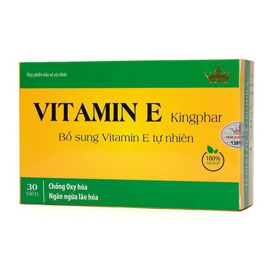 Viên Uống Bổ Sung VITAMIN  E Kingphar Hộp 30 viên – Bí quyết dưỡng da từ sâu bên trong