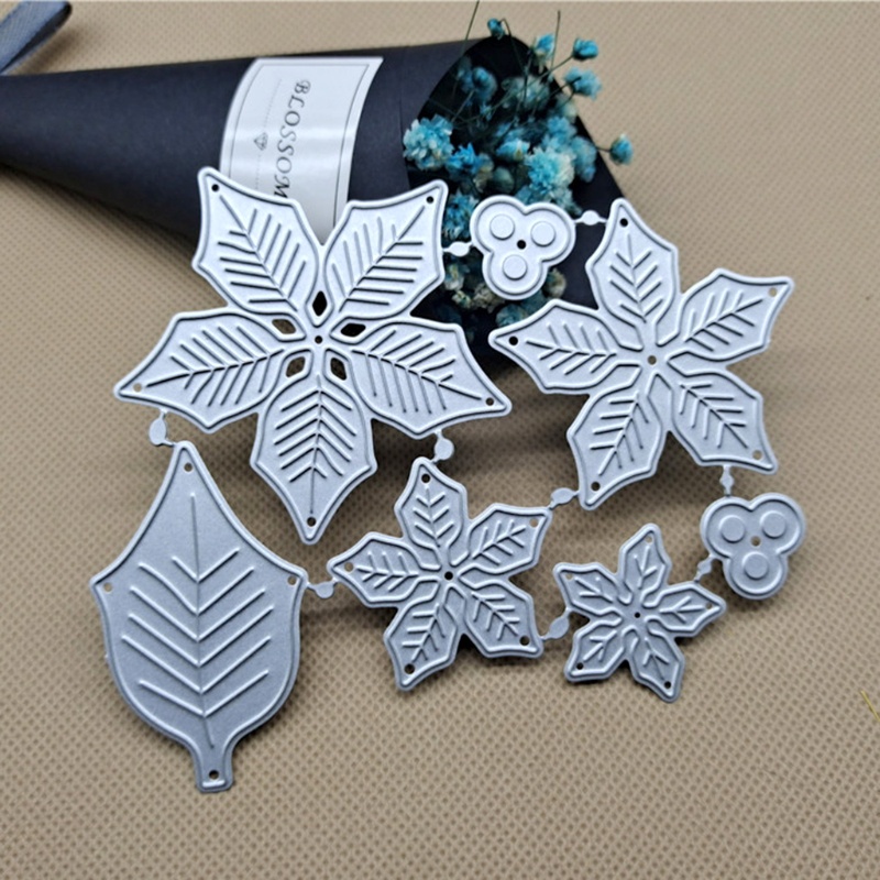 Khuôn cắt giấy hình hoa lá bằng kim loại chuyên dùng trang trí thiệp sổ tay DIY