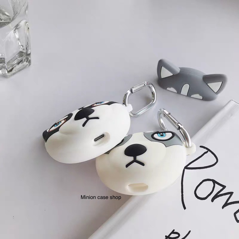 Ốp airpod/Case airpod/bao airpod 1 và 2, i11,i12, i99, i100...Chó Husky Cao Cấp