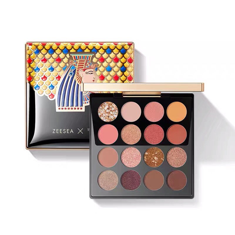 Bảng Phấn Mắt Bóng Lưu vực ZEESEA Color Egyptian Eyeshadow Palette 16 colors Anderson Cat Spirit Snake Sequined Glitter Earth