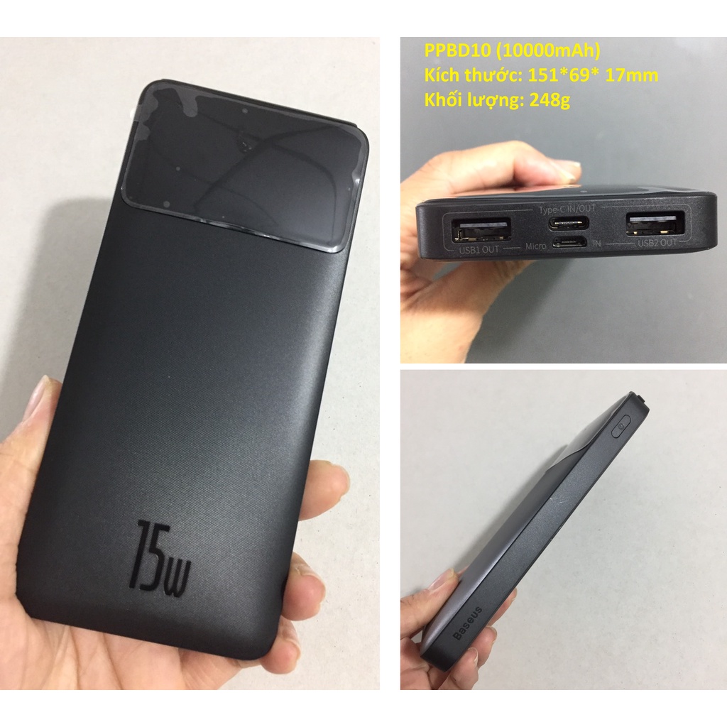Pin dự phòng 15W Baseus Bipow Digital Display PPBD10- PPBD20