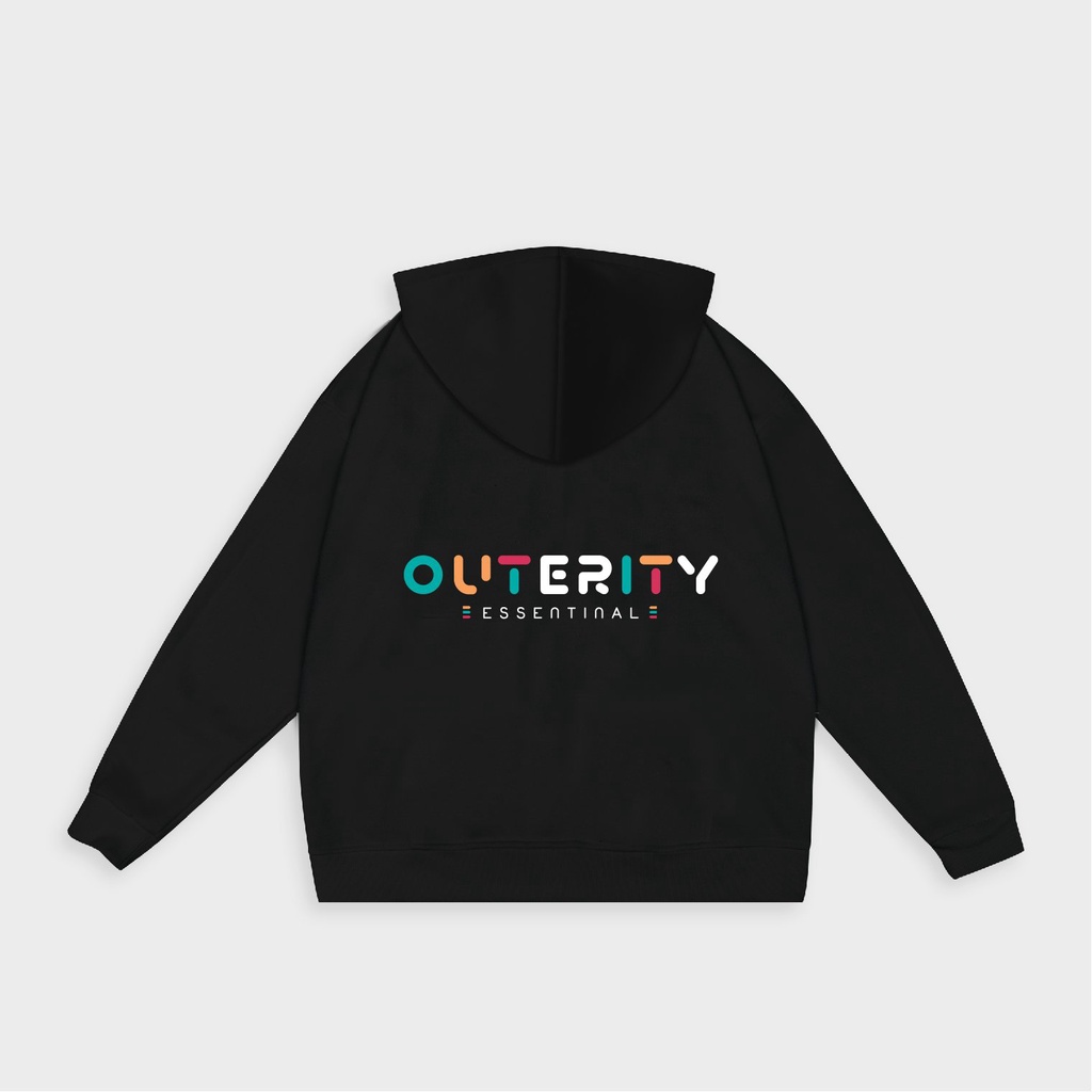 [Mã 12FASHIONSALE1 giảm 10K đơn 50K] Áo Khoác Hoodie Zip Rainbow - Black - OUTERITY 402 BLK | BigBuy360 - bigbuy360.vn