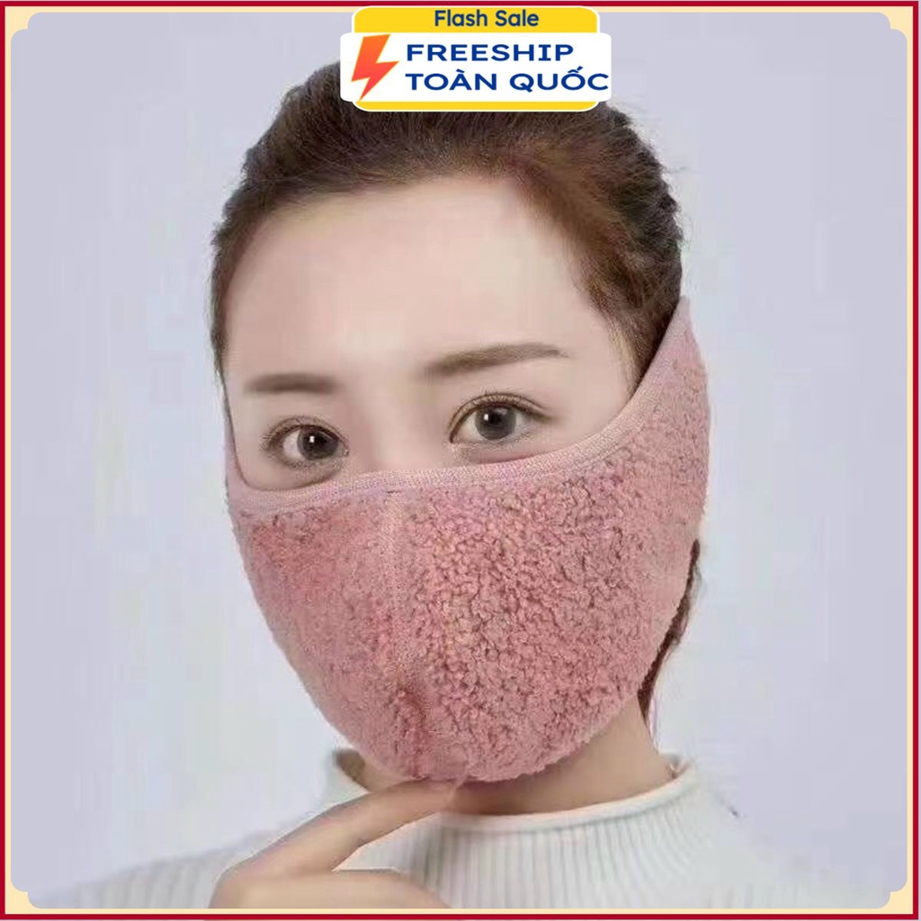 PVN24218 Khẩu Trang Che Tai Giữ Ấm Mùa Đông Dày Dặn Thoáng Khí Cho Nữ T2 .