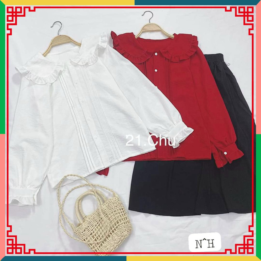 áo sơ mi cổ bèo, áo babydoll bánh bèo mẫu mới 2021 Yannan.vn | BigBuy360 - bigbuy360.vn
