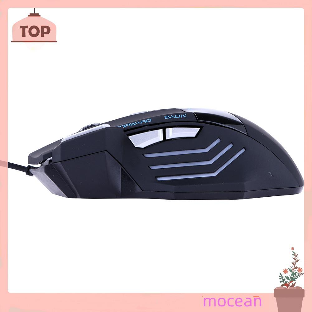Chuột Chơi Game Mocean 2400 Dpi 7 Nút Có Đèn Led Chuyên Nghiệp
