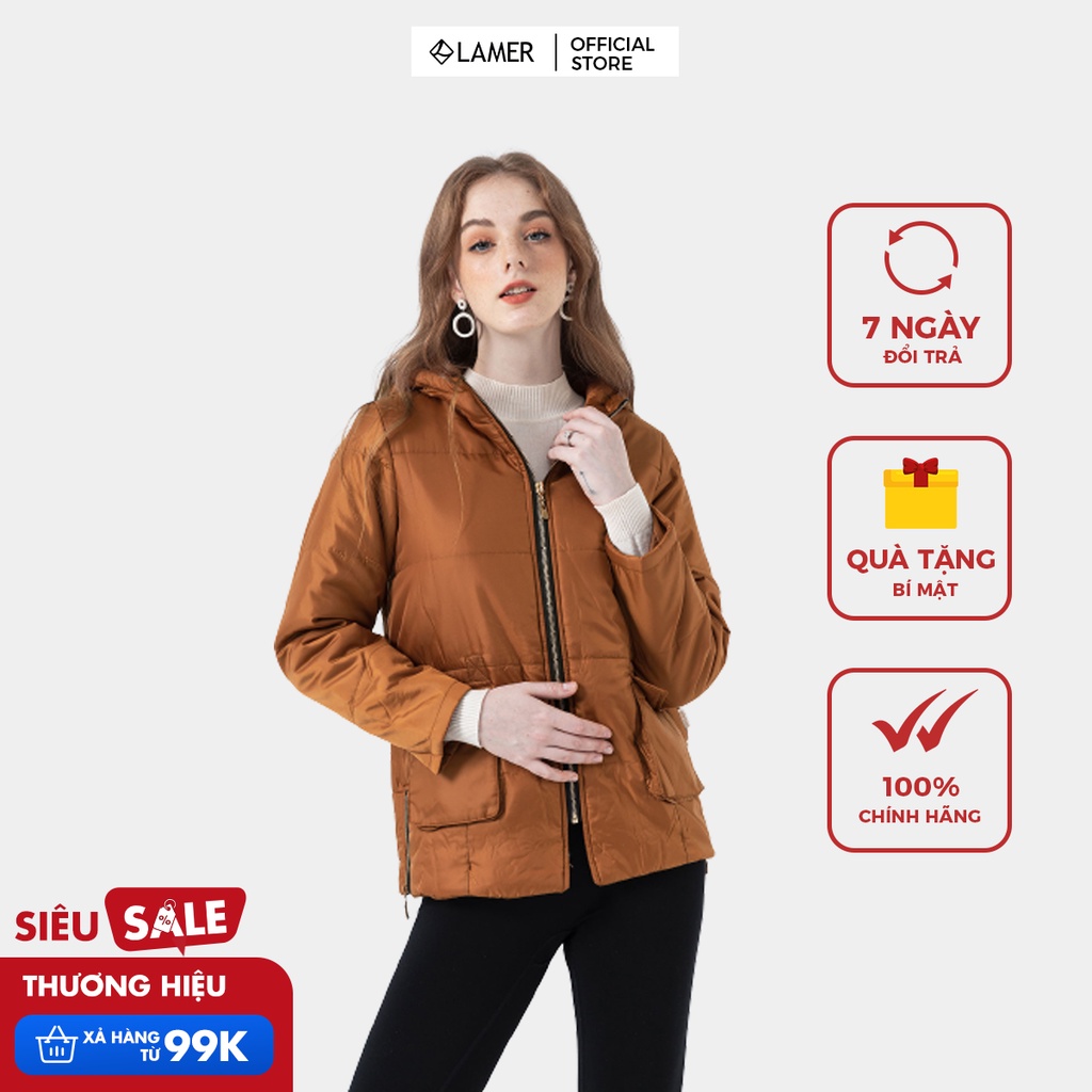 Áo phao nữ có mũ túi ốp V65P19T062 cung cấp bởi VIENTRAN (Nhiều màu)