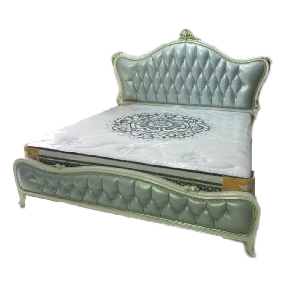 [DECOR] Mẫu giường ngủ gam xanh tươi mát Tân Cổ Điển sang trọng BED-T-XANH-8803B chỉ có tại AMORES.