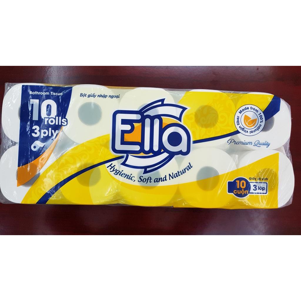 Giấy vệ sinh Ella 3 lớp bịch 10 cuộn (có lõi - không lõi)