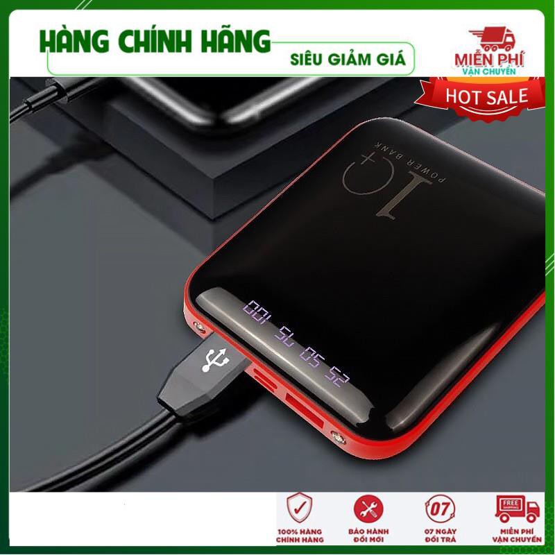 Sạc Dự Phòng Mini 2 Cổng USB 10.000mAhFREESHIPGiảm 10K Khi Nhập Mã [Sạc Đa Năng] Đồ Tiện Ích