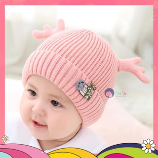 Nón len cao cấp sừng tuần lộc dễ thương cho bé gái , bé trai - n120