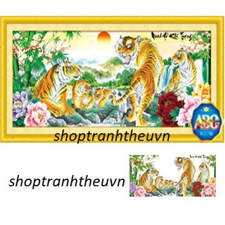 Tranh đính đá kim cương ABC ngũ hổ rừng xanh DF357