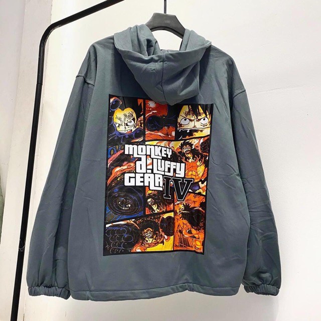 TYXC YDGD Áo khoác nỉ bông Luffy Gear 🌟 XÁM/ ĐEN 🔥 Nam nữ Unisex 25 20 | BigBuy360 - bigbuy360.vn