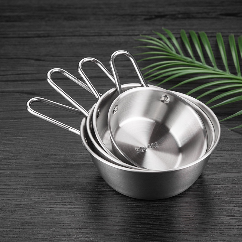 Bát Inox 304 Có Tay Cầm TAMUSHOP92 Chén Mì Inox Uống Rượu Gạo Makmeolli Hàn Quốc Có Quai Mạ Màu Vàng Bạc BI009