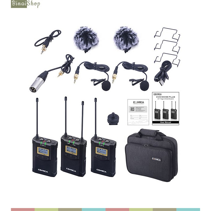 Comica CVM-WM100 Plus - Micro Không Dây UHF Cho Máy Ảnh