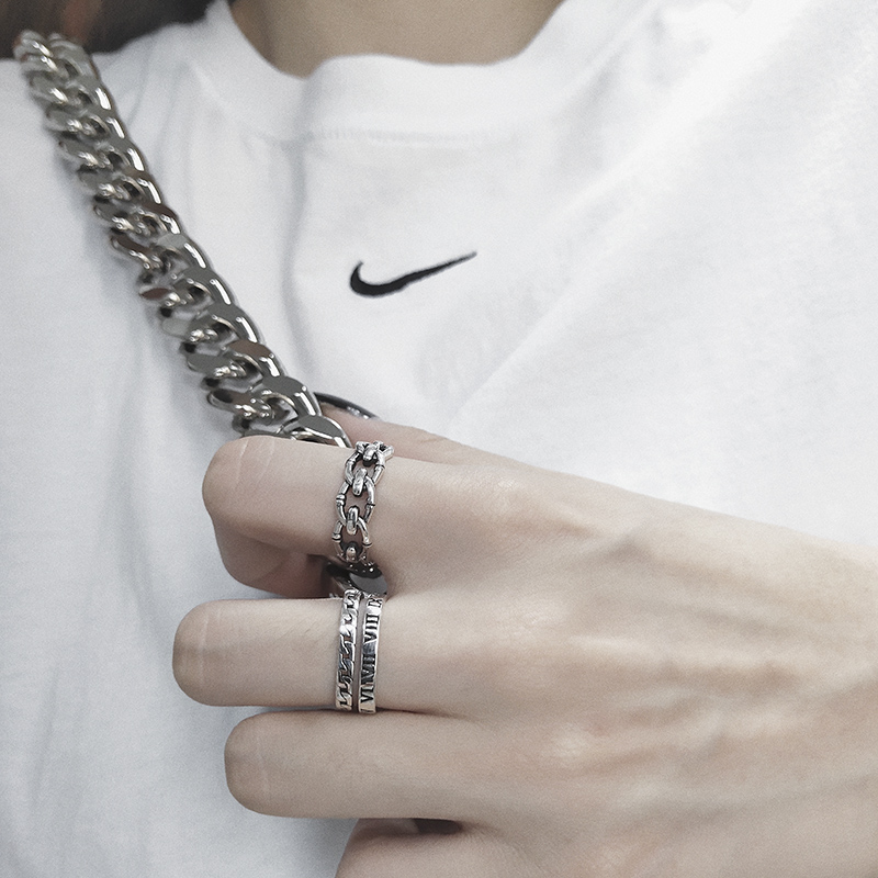 Nhẫn đeo ngón tay họa tiết số La Mã phong cách retro thời trang