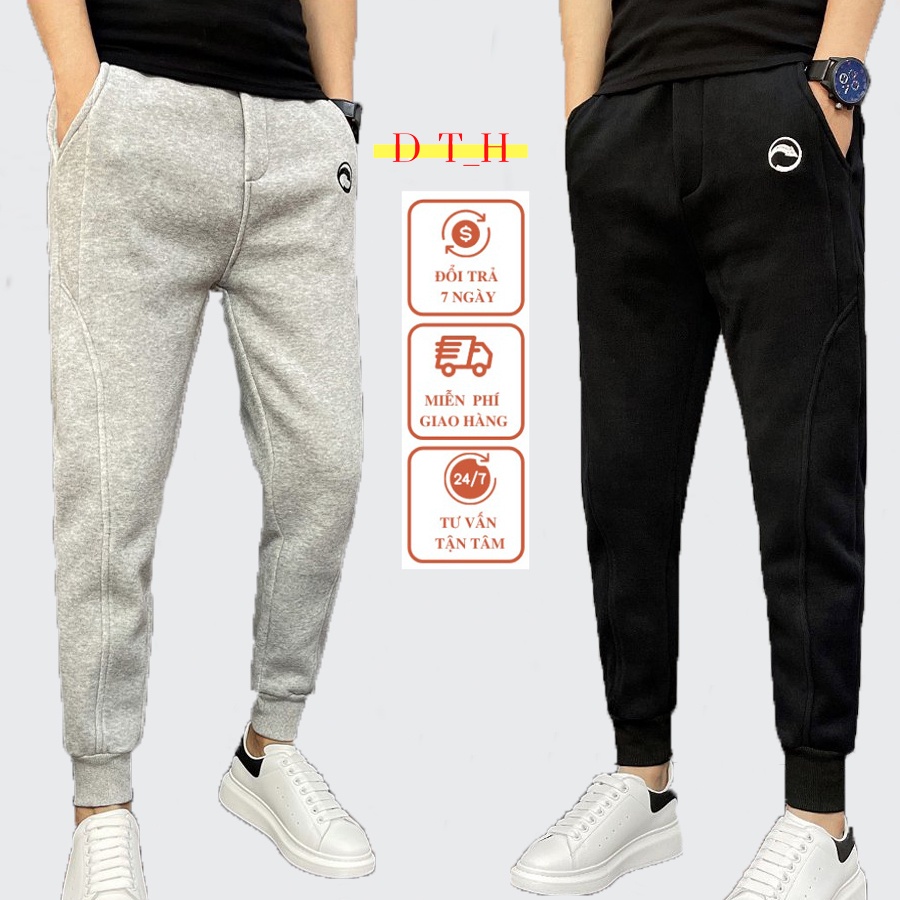 Quần jogger thể thao nỉ nam nữ DTH Quần Nỉ dài QN01