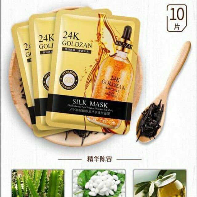 [Giá Chỉ Hôm Nay]Hộp 10 miếng mặt nạ vàng 24k Goldzan