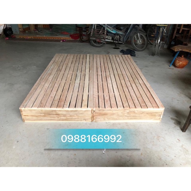 Giường palet gỗ bạch đàn  cao 20p