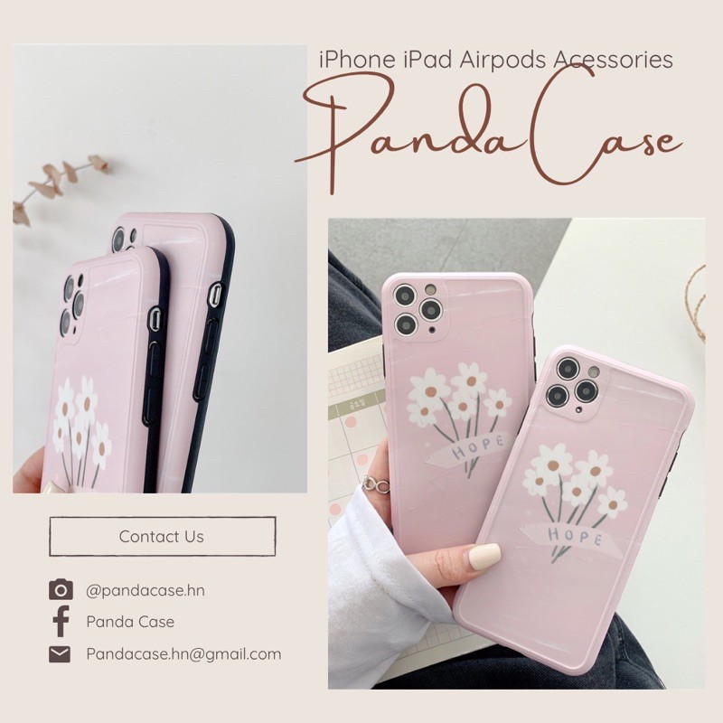 Ốp lưng iphone Hoa HOPE Hồng, ốp lưng nhựa dẻo IMD cao cấp