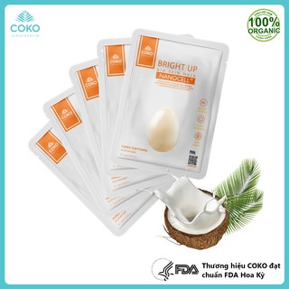 Combo hộp 7 mặt nạ sinh học dưỡng trắng da chuyên sâu COKO Bright Up Bio Skin Nanocell Mask - Hàng chính hãng