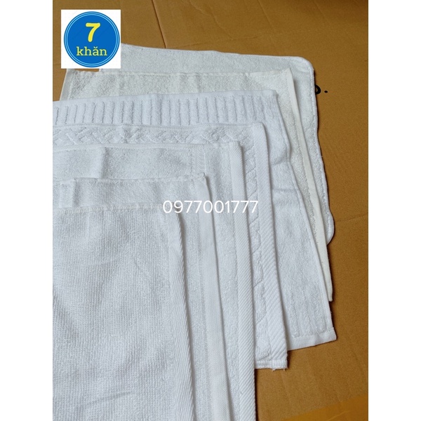 Khăn mặt trắng hoặc khăn lau tay khách sạn 100% cotton - Phong Phú