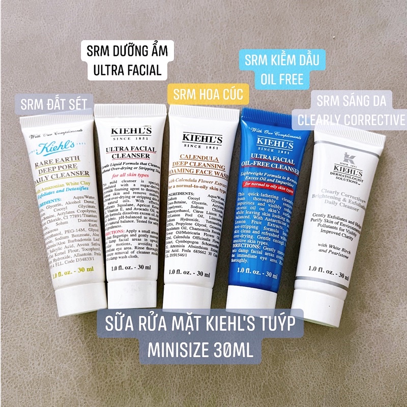 SỮA RỬA MẶT KIEHL'S CÁC LOẠI TUÝP 30ML