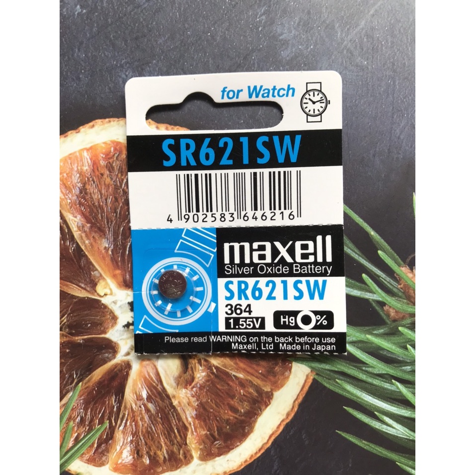 Vỉ 1 viên pin Maxell đồng hồ oxit bạc 621 AG1 SR621SW 364 chính hãng Nhật Bản Japan