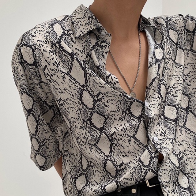 CHECKED - ÁO SOMI HOẠ TIẾT DA RẮN - SNAKESKIN SHIRT