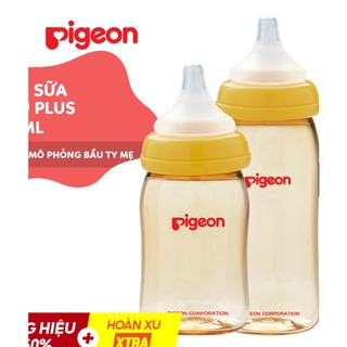 Bình sữa cổ rộng ppsu plus pigeon 160ml/ 240ml