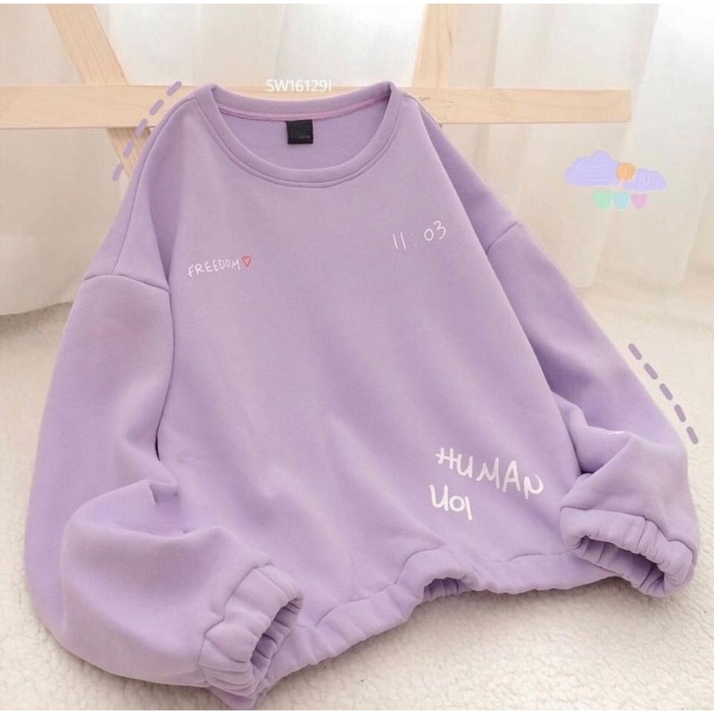 Áo Sweater Nỉ Lót Bông FREEDOM Unisex