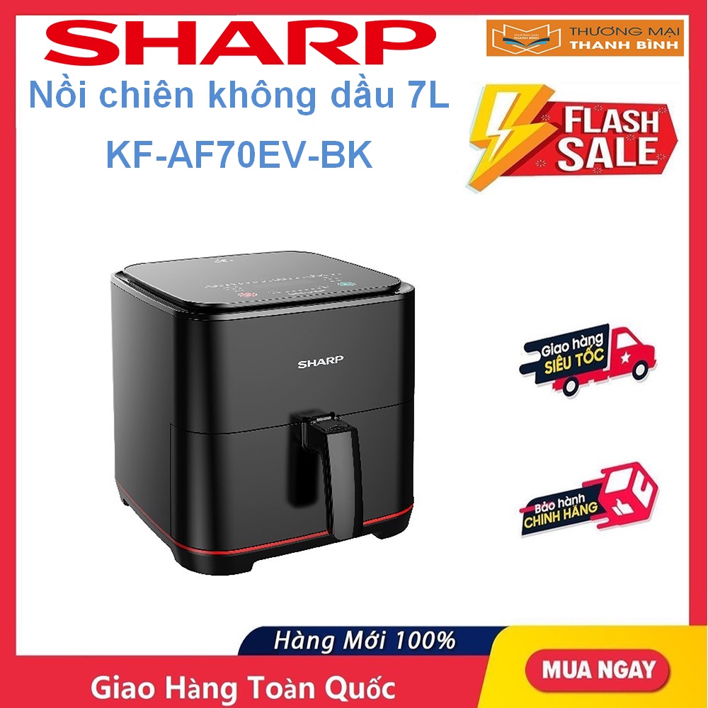 [Mã ELHADEV giảm 4% đơn 300K] Nồi chiên không dầu Sharp KF-AF70EV-BK 7lít