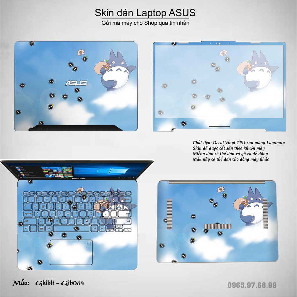 Skin dán Laptop Asus in hình Ghibli nhiều mẫu 10 (inbox mã máy cho Shop)