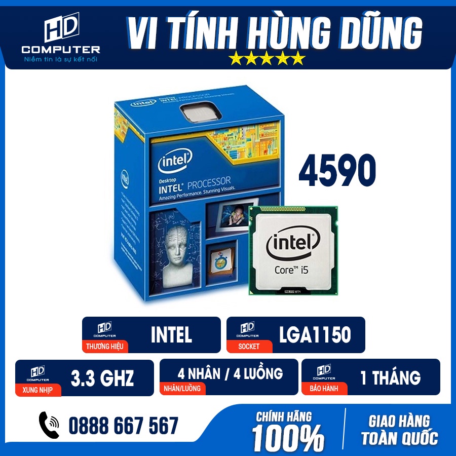 CPU sk 1150, i5 4460 / i5 4570/ i5 4590/ i5 4690/ xeon 1220v3/ 1226 v3 chíp máy tính chạy trên main h81, b85, h97, z97