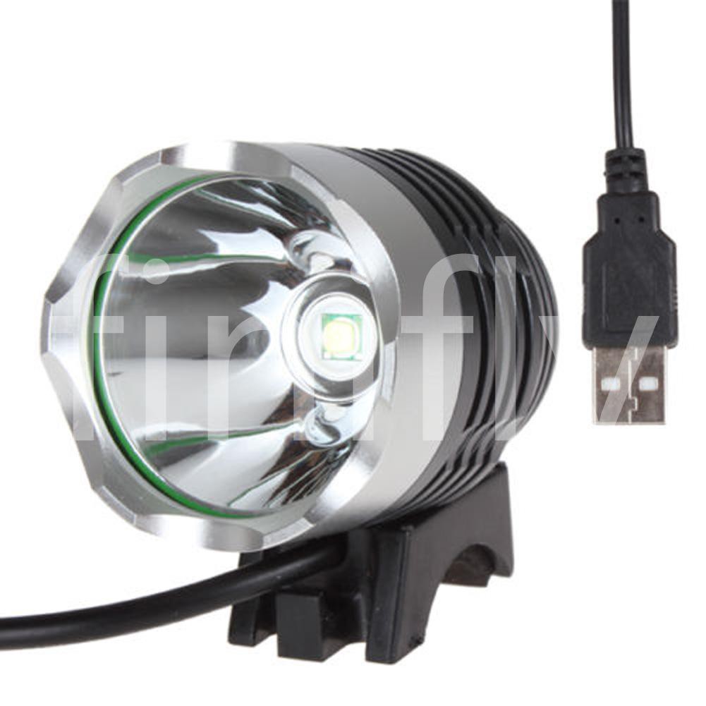 Đèn Pha Led Q5 Usb 1200lm 3 Chế Độ Sáng Xm-l T6 Cho Xe Đạp