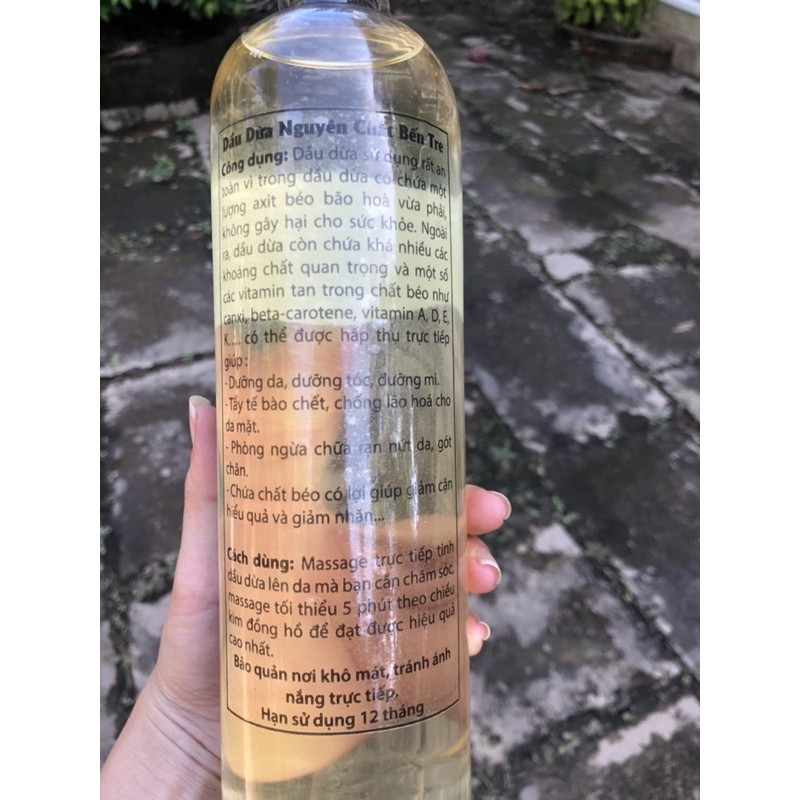dầu dừa nguyên chất Bến Tre 1 lít (loại 1 có thể nấu ăn được) | BigBuy360 - bigbuy360.vn