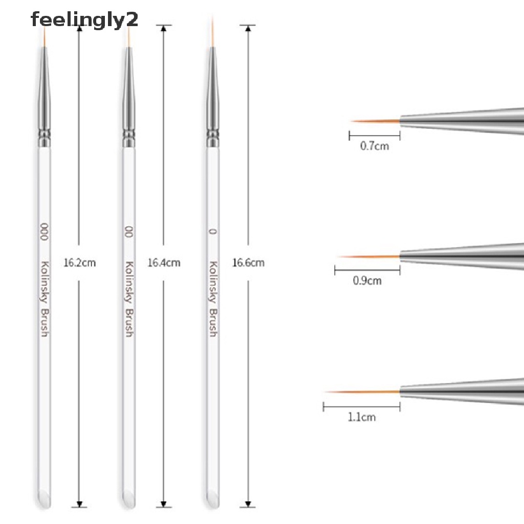 Set 3 Cọ Vẽ Trang Trí Móng Nghệ Thuật Chuyên Nghiệp