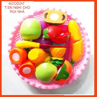 [GOOD247 GIẢM 5K ĐƠN 150K] Đồ Chơi Cắt Bánh Sinh Nhật, Đồ Chơi cắt hoa quả trái cây kèm rổ đựng cho bé