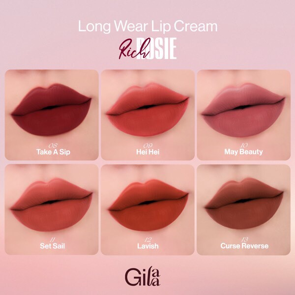 [Gilaa Ver 02]Son Kem Lì Gilaa Long Wear Lip Cream - Rich Rosie