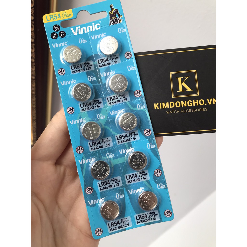 Vỉ 10 viên pin L1131F LR54 AG10 1130 Vinnic